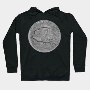 USA Twenty Dollars Coin in White Hoodie